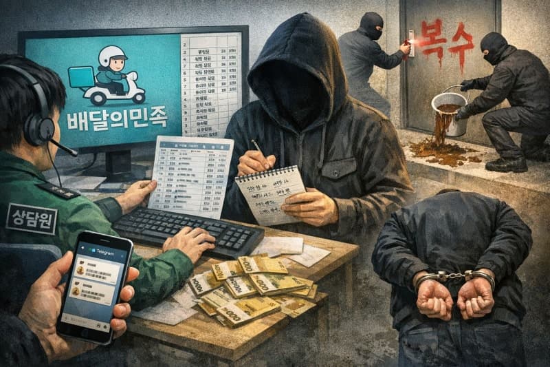 배민 위장 취업해 고객정보 빼내 '보복 대행 테러' 일당 검거